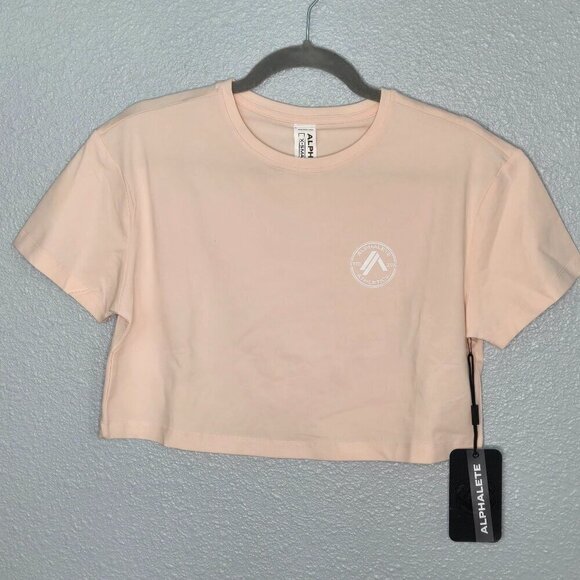 NWT Alphlete Oversized Dynasty SS Crop Tee - XS Blush Pink - Picture 1 of 5